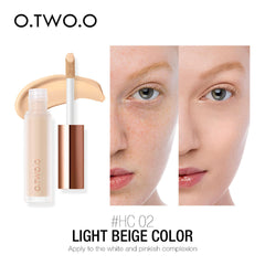 O.TWO.O Cosmetics Face Makeup High Cover Oil Control Long Lasting Liquid Concealer - 5.5g HC02 (LIGHT BEIGE COLOR) O.TWO.O