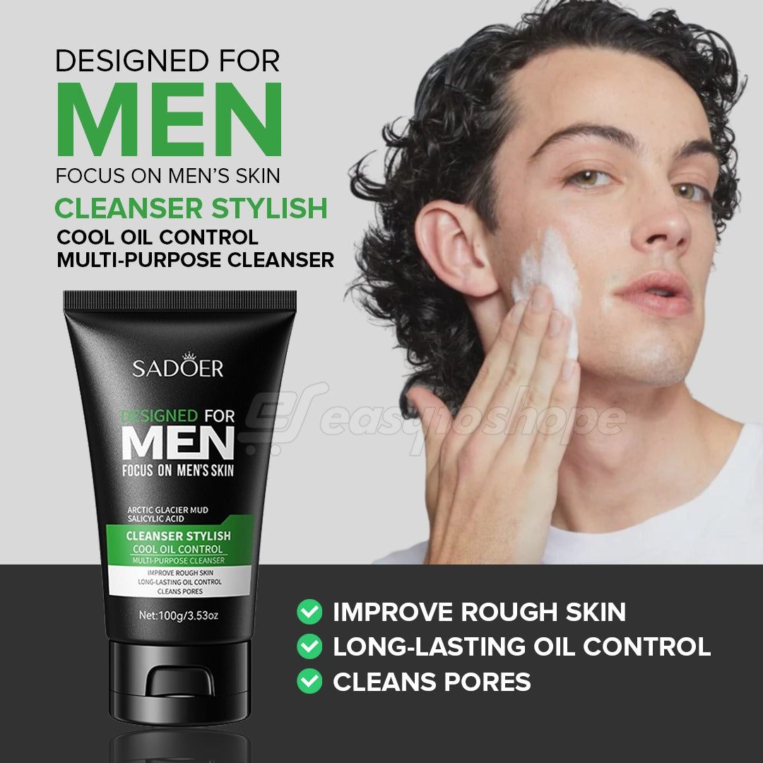 Men’s Summer Skincare Duo by Sadoer – SPF 90 Sunscreen + Oil Control Face Cleanser Sadoer
