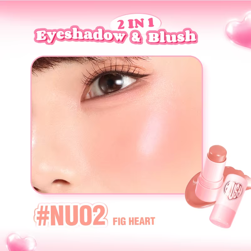 Pinkflash Dewy Blush Stick NU02 Fig Heart PINKFLASH