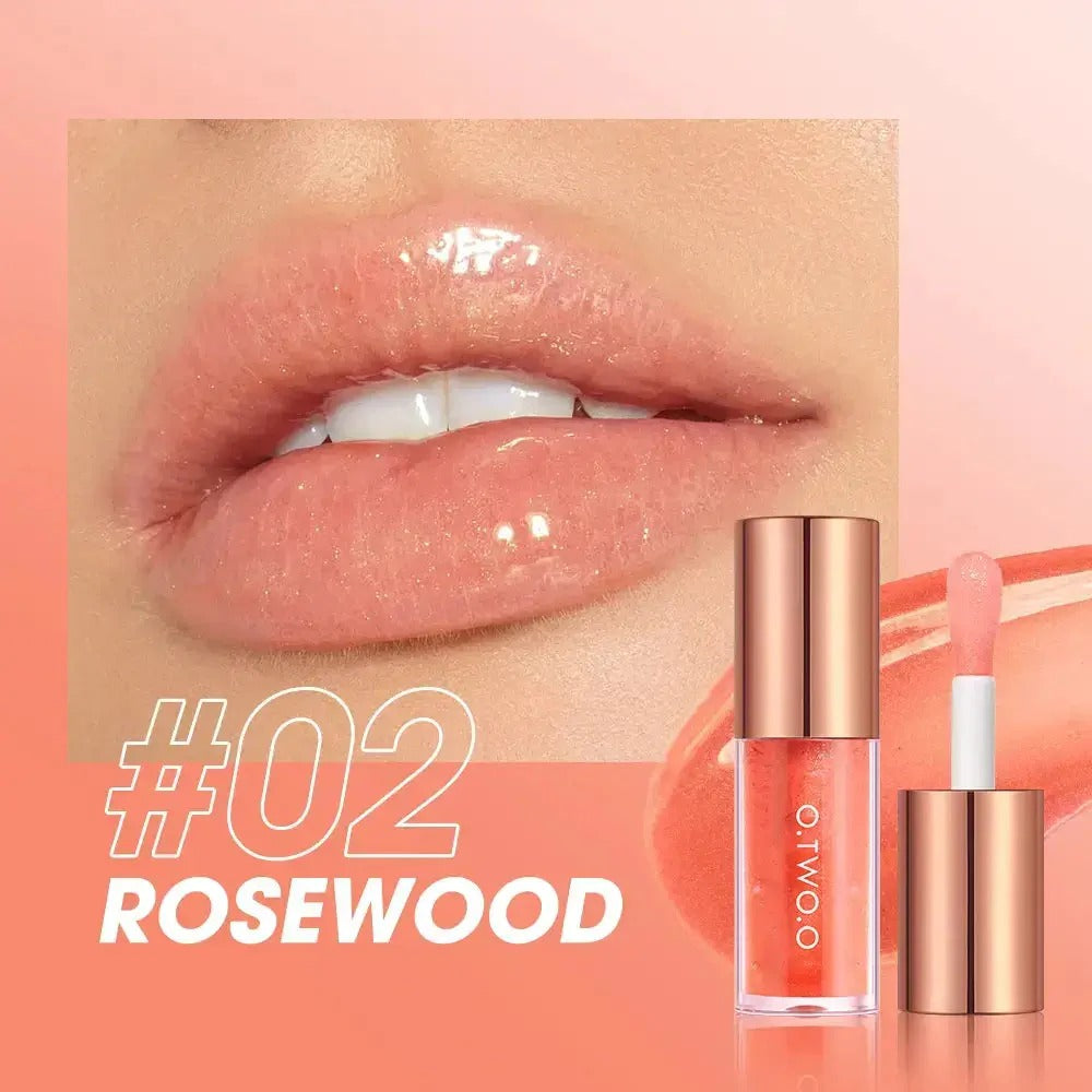 O.TWO.O Crystal Shiny Deeply Hydrates Repair Lip Oil #02-ROSEWOOD O.TWO.O