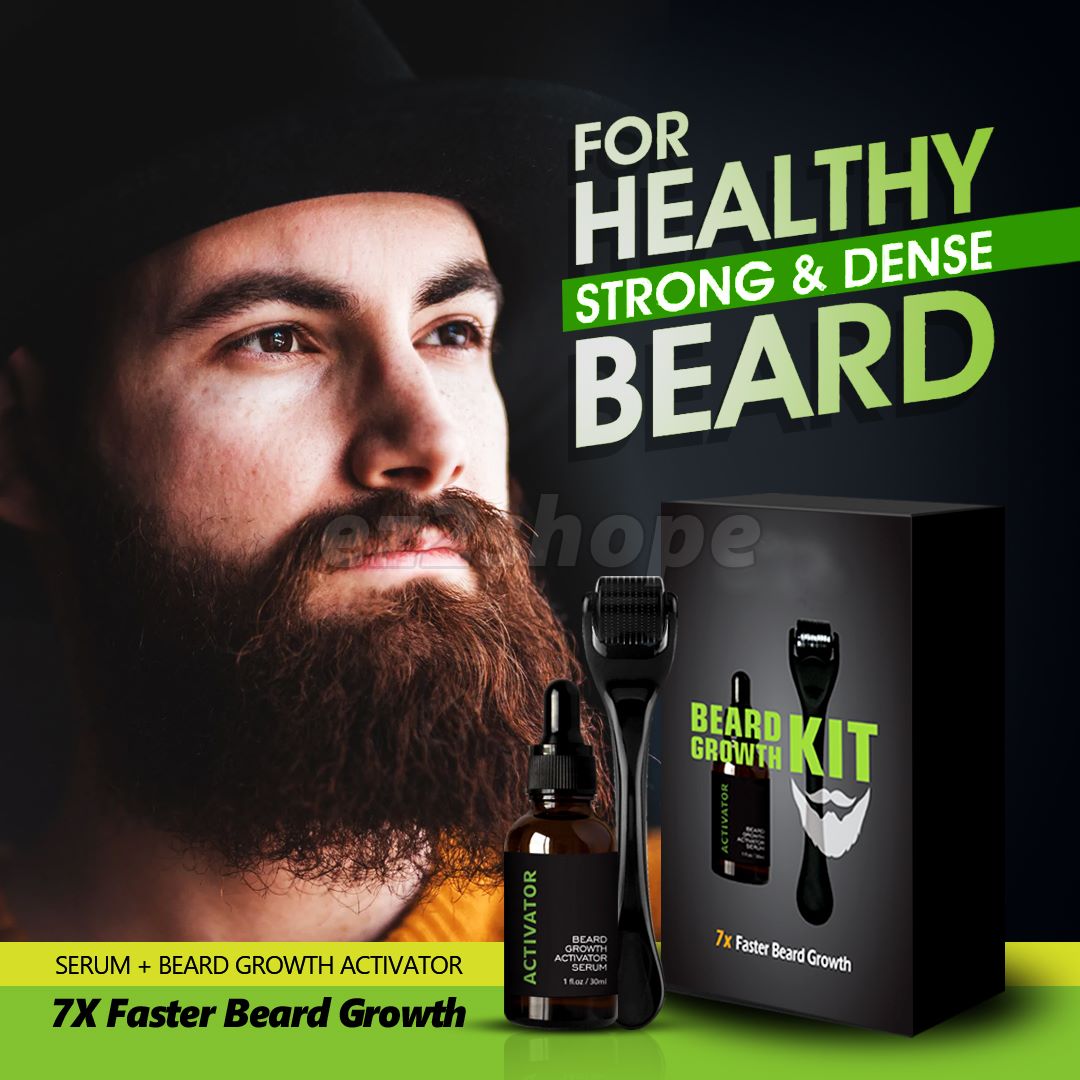 Prorgano 2 IN 1 Beard Growth Kit - Growth Activator + Derma Roller PRORGANO