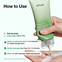 Anua Heartleaf Quercetinol Pore Deep Cleansing Foam -150ml Anua