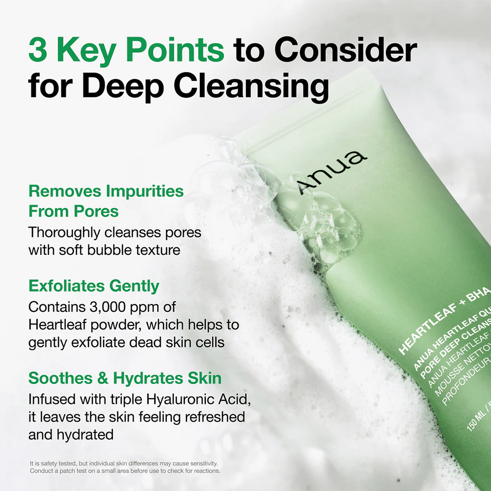 Anua Heartleaf Quercetinol Pore Deep Cleansing Foam -150ml Anua
