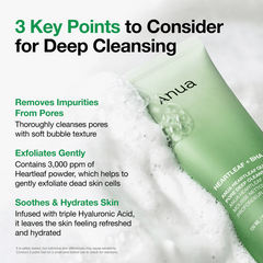 Anua Heartleaf Quercetinol Pore Deep Cleansing Foam -150ml Anua