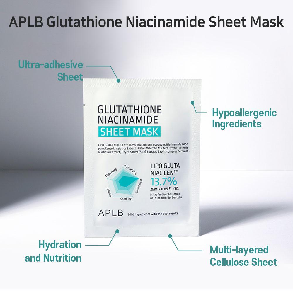 APLB Glutathione Niacinamide Sheet Mask – 10EA APLB