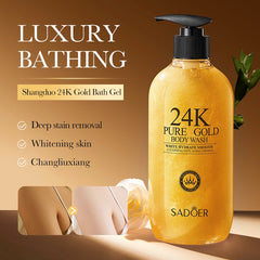 SADOER 24K Pure Gold Body Wash White Hydrate Smooth Cleansing Anti-Aging Firming - 500ml Sadoer