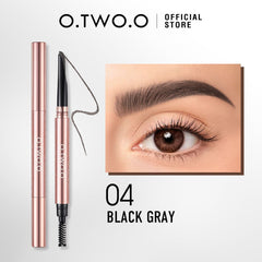 O.TWO.O Machete-shaped Smooth Long Lasting Eyebrow Pencil Black Gray O.TWO.O