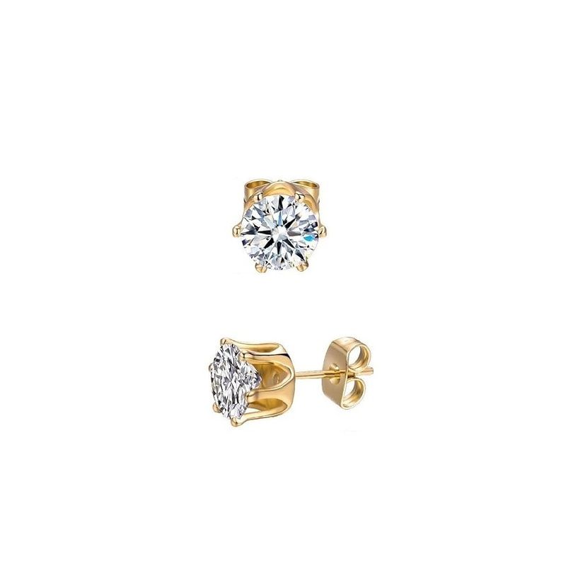Pressed Zircon Ear Stud 1 Pair