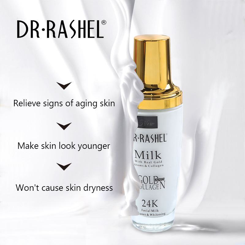 Dr.Rashel Milk With Real Gold Atoms & Collagen _ Facial Milk Cleaner & Whitening - 100ml DR.RASHEL