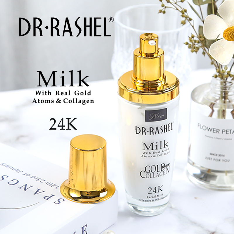 Dr.Rashel Milk With Real Gold Atoms & Collagen _ Facial Milk Cleaner & Whitening - 100ml DR.RASHEL