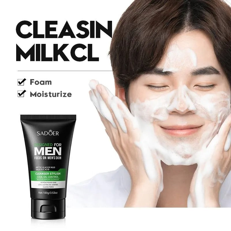 SADOER Designed For Men Focus On Men Cleanser Cool Oil Control Multi-Effect Moisturizing Cleanser - 100g Sadoer