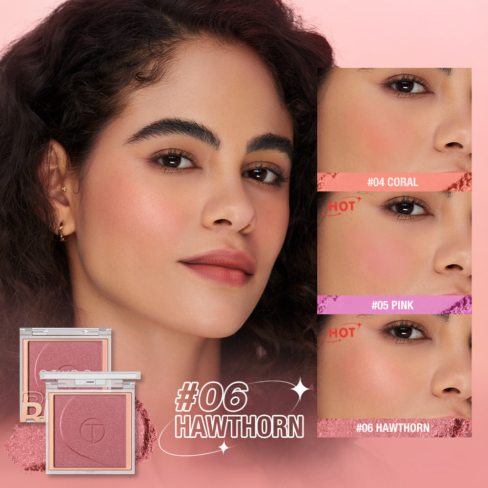 O.TWO.O High Pigment 6 Natrual Color Blush Pallete Pink Blush Powder - 5g O.TWO.O