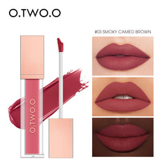 O.TWO.O 12 Colors Matte and Strong Waterproof Lip Gloss - 5g 03 (SMOKY CAMEO BROWN) O.TWO.O