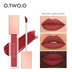 O.TWO.O 12 Colors Matte and Strong Waterproof Lip Gloss - 5g 04 (ROSE CAMEO BROWN) O.TWO.O