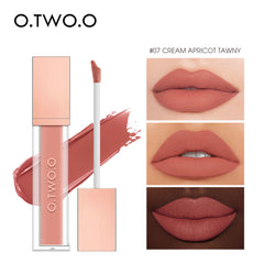 O.TWO.O 12 Colors Matte and Strong Waterproof Lip Gloss - 5g 07 (CREAM APRICOT TAWNY) O.TWO.O