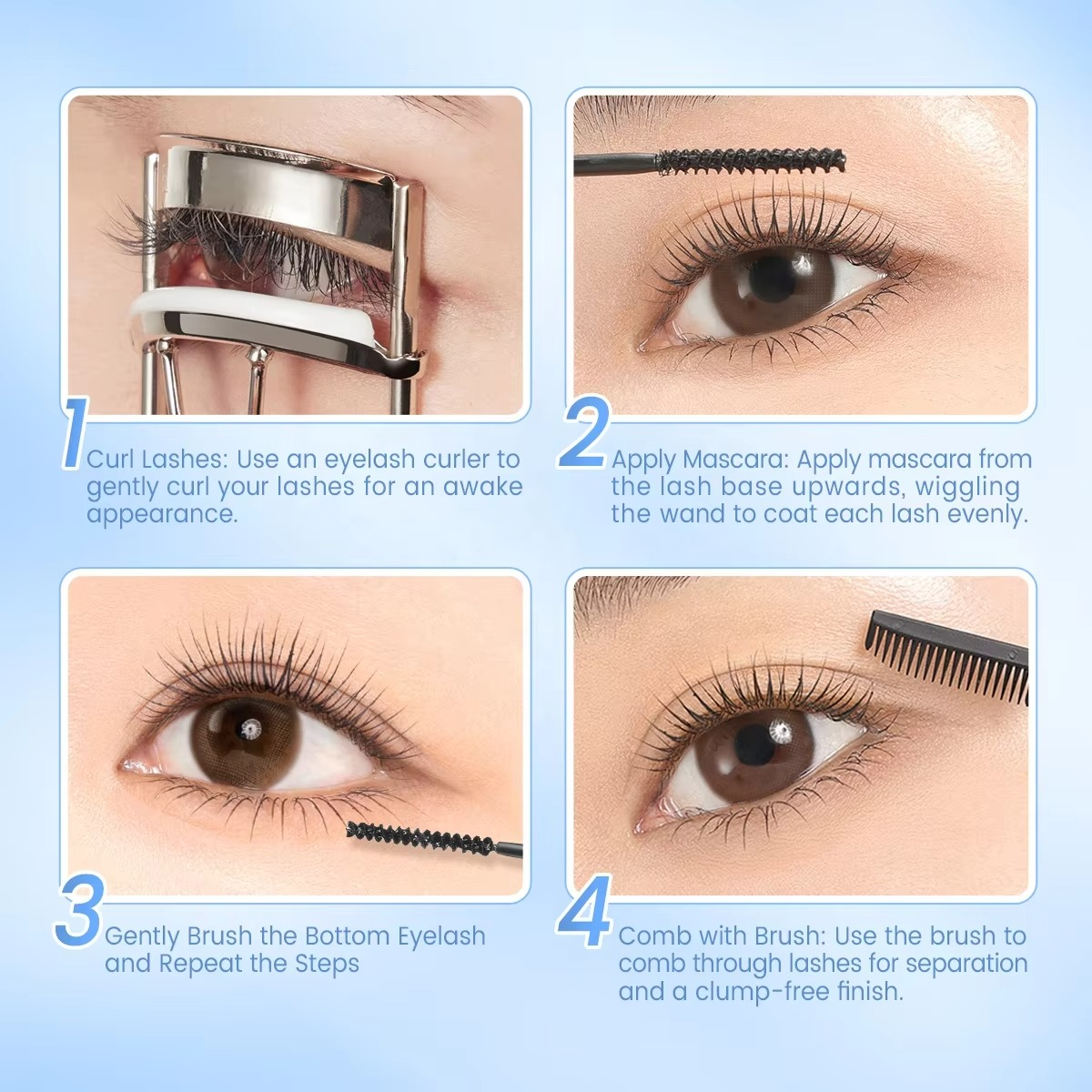 Focallure Lifting Mascara Long Lasting Waterproof Smudge Proof Volume and Curl Lash Makeup Focallure