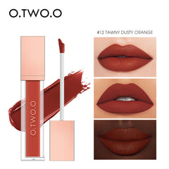 O.TWO.O 12 Colors Matte and Strong Waterproof Lip Gloss - 5g 12 (TAWNY DUSTY ORANGE) O.TWO.O