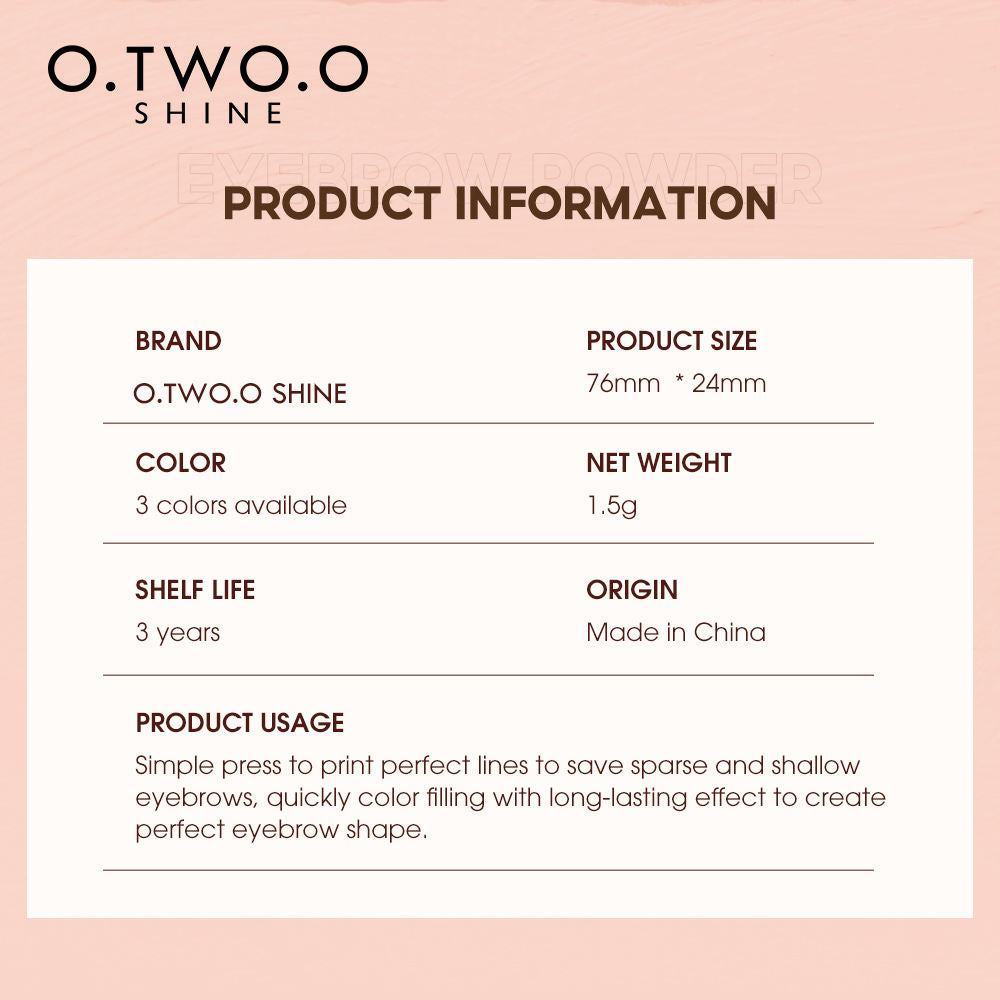 O.TWO.O SHINE SERIES-- Air Cushion Eyebrow Powder - 1.5g O.TWO.O