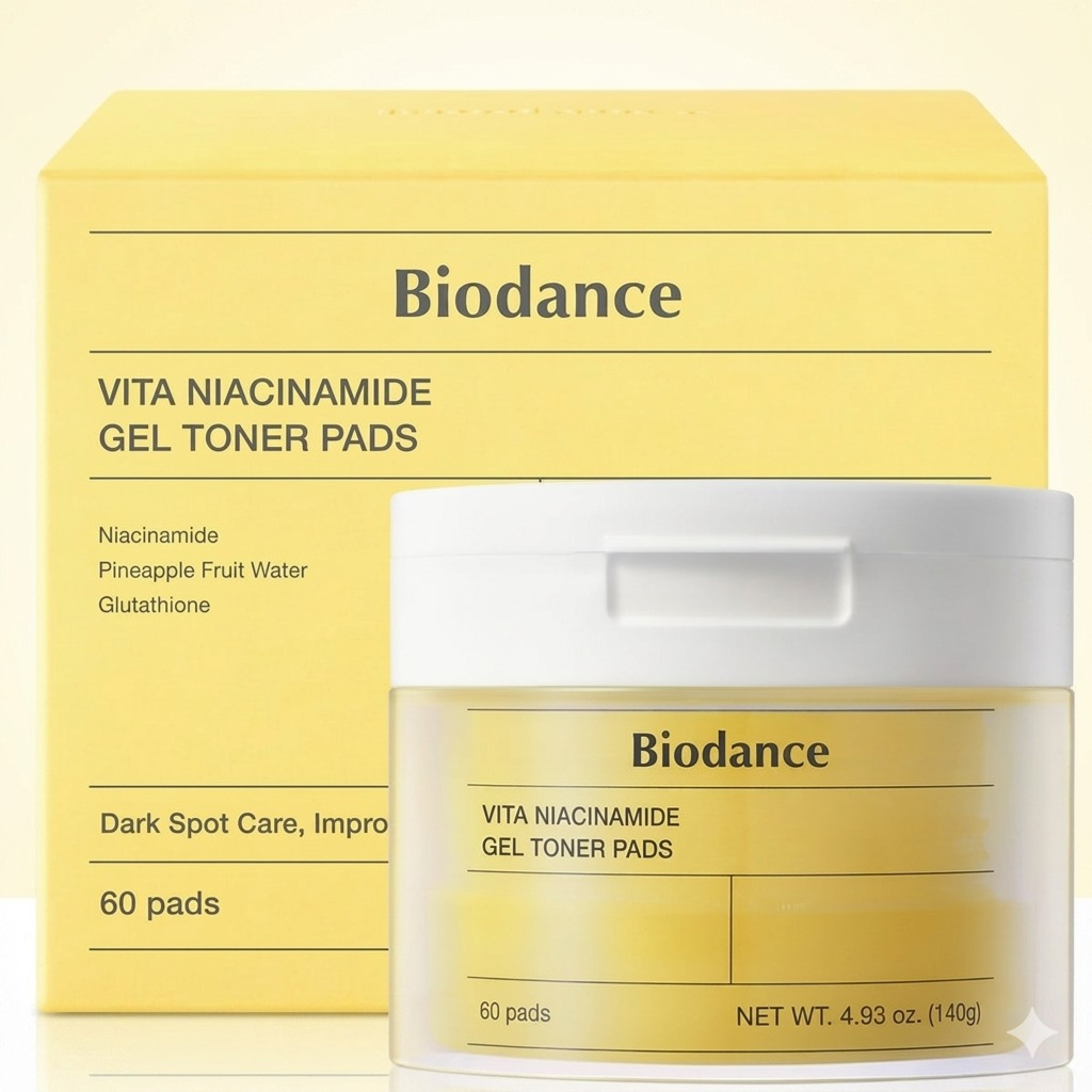 Biodance Vita Niacinamide Gel Toner Pads - Brightening Hydrating Niacinamide Pads For Uneven Skin Tone Biodance