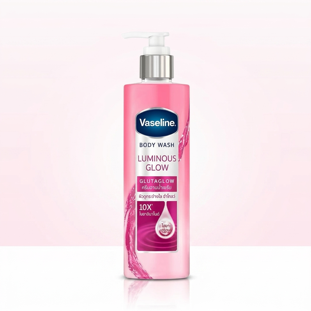 Vaseline Body Wash Luminous Glow Glutaglow Technology 10X Niacinamide 425Ml - Brightening Hydrating Body Cleanser For Radiant Smooth Skin Vaseline