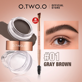 O.two.o 2 IN 1 Eyebrow Wax Brow Cream Eyebrow Enhancer Supplier - 4.5g + 3.8g Gray Brown #01 Glo Arabia