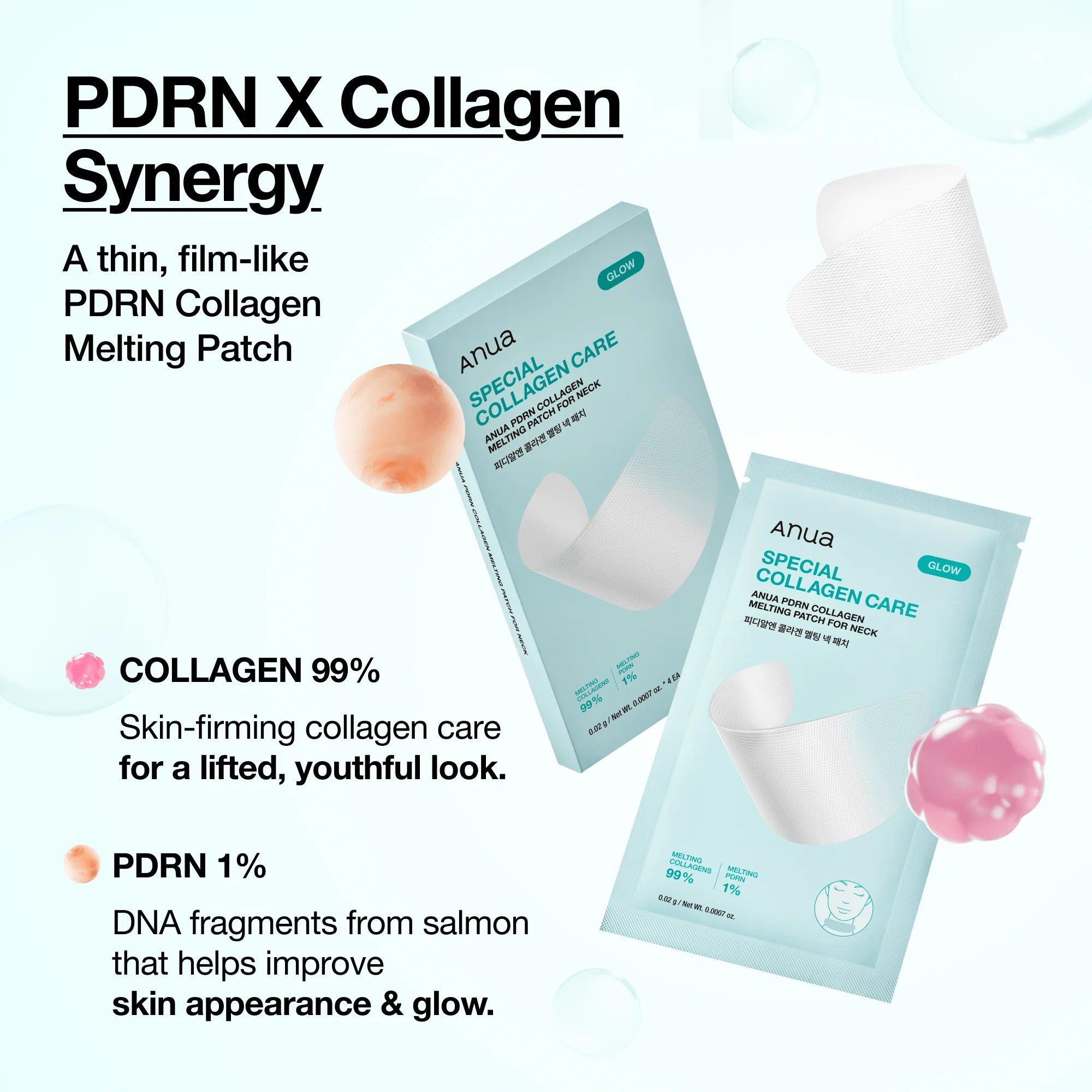ANUA PDRN Glass Skin Hydration Duo Set – Hyaluron Capsule Mist + Collagen Melting Patch Anua