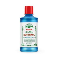 Euthymol Icy Mint Mouth Wash - 500 ml – Alcohol-Free Fluoride Mouthwash for Fresh Breath & Plaque Care