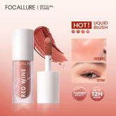 Focallure Hangover Red Wine Blusher Natural Flush Long Lasting Powder Blush Smooth Blendable Makeup Glo Arabia