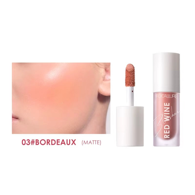 Focallure Hangover Red Wine Blusher Natural Flush Long Lasting Powder Blush Smooth Blendable Makeup #03 Bordeaux Glo Arabia