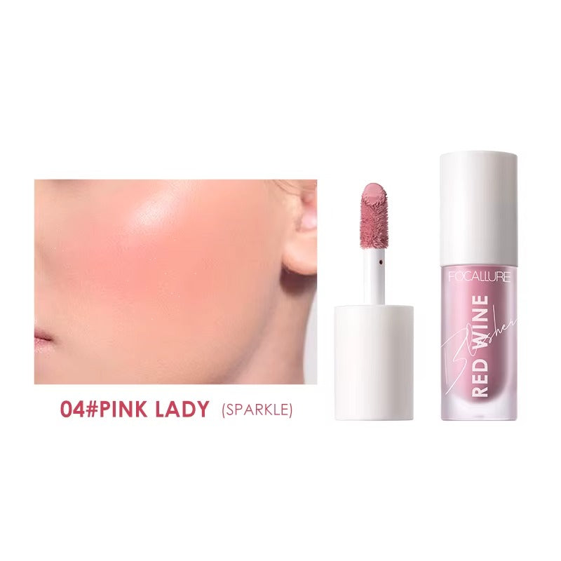 Focallure Hangover Red Wine Blusher Natural Flush Long Lasting Powder Blush Smooth Blendable Makeup #04 Pink Lady Glo Arabia