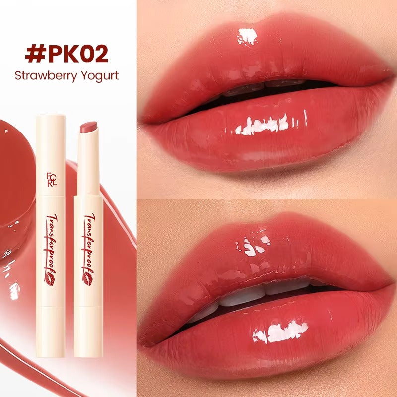 Focallure Watery Lip Balm Hydrating Moisturizing Lightweight Tinted Lip Care Smooth Nourishing Balm #PK02 Strawberry Yogurt Focallure