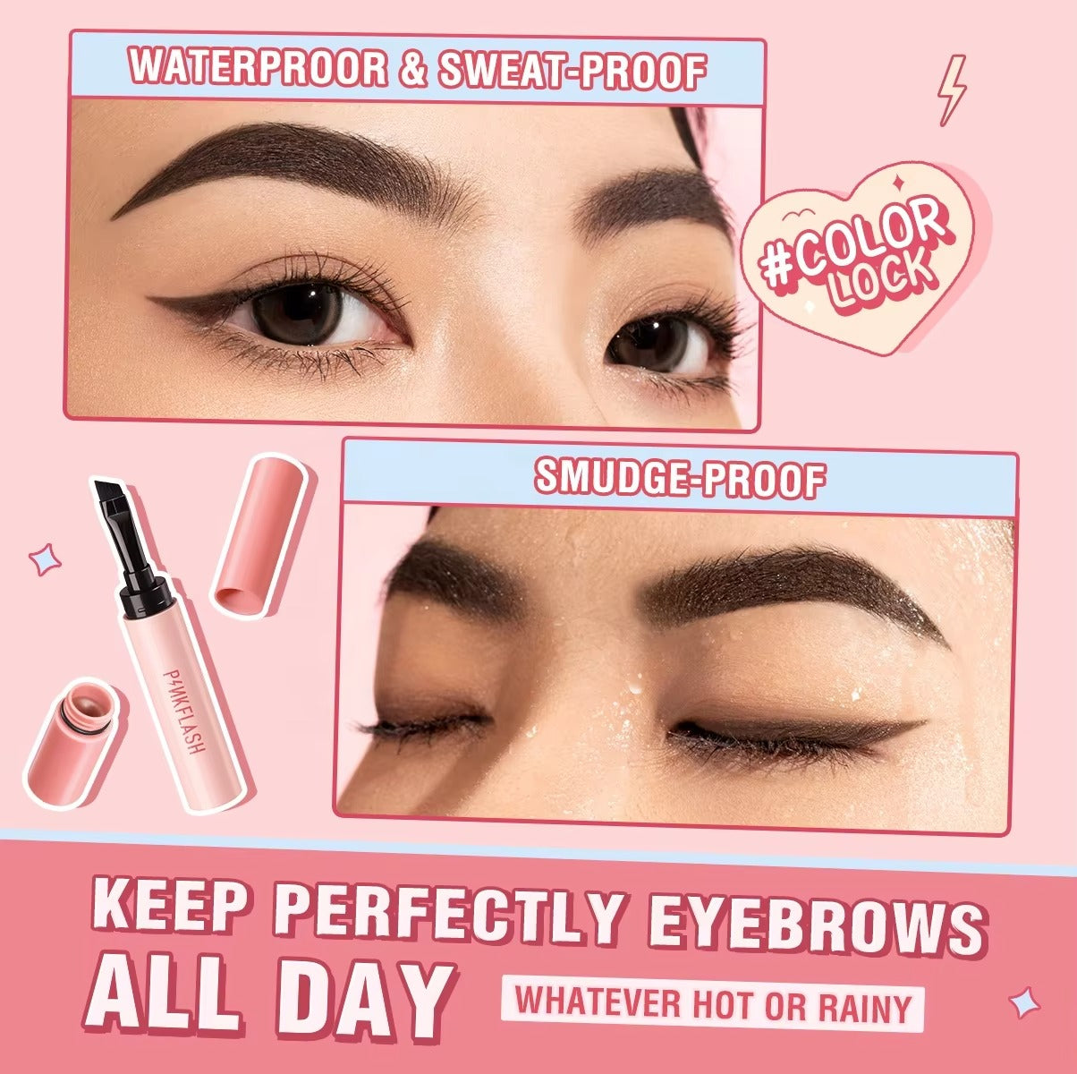 Pinkflash Smudge Proof Brow Pomade E16 Pink Flash