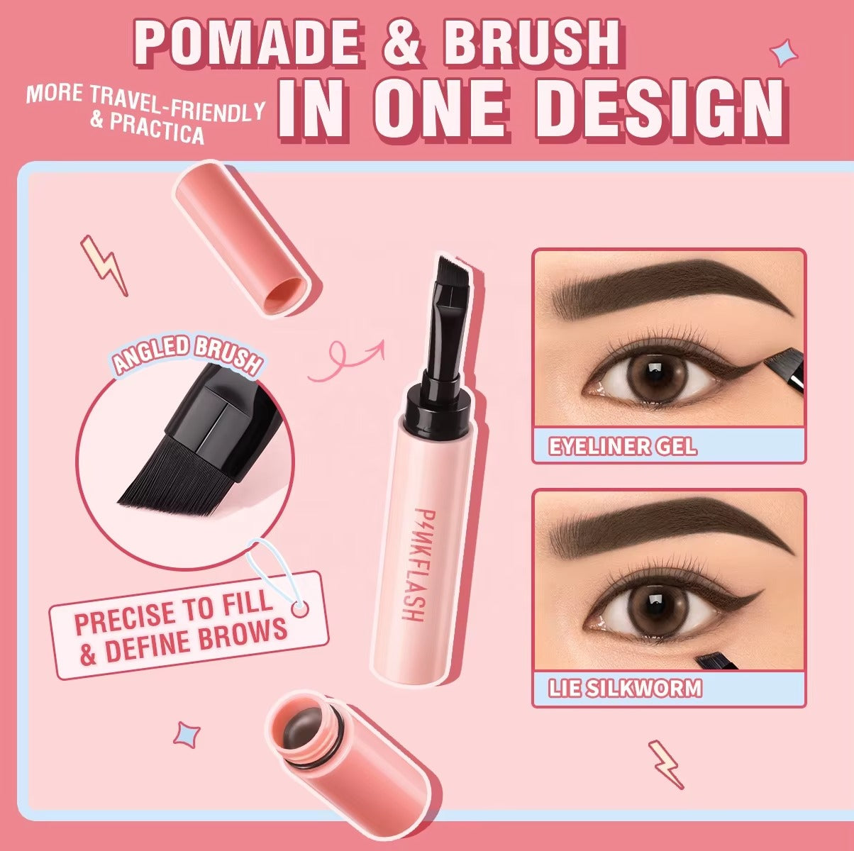 Pinkflash Smudge Proof Brow Pomade E16 Pink Flash