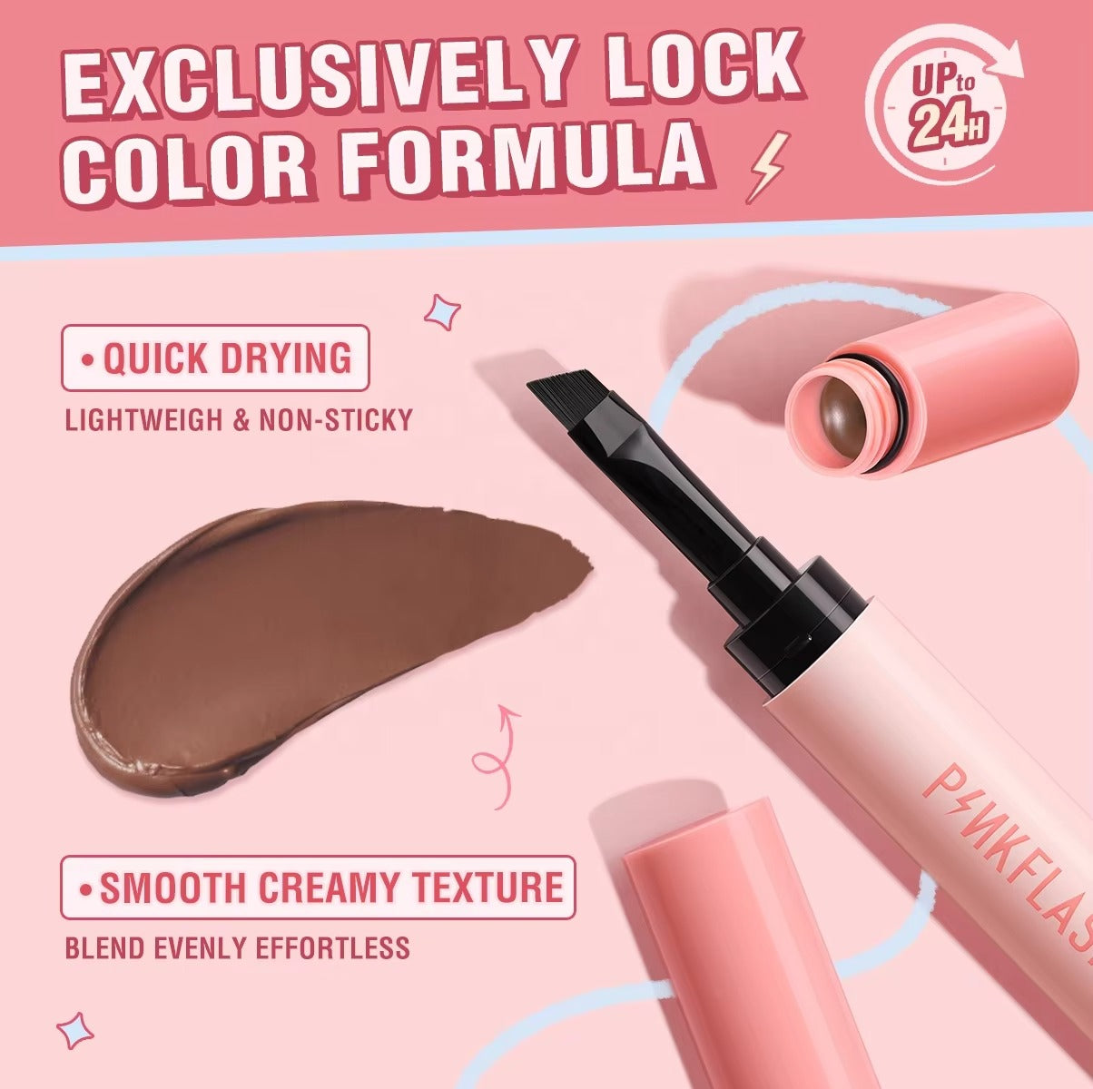 Pinkflash Smudge Proof Brow Pomade E16 Pink Flash