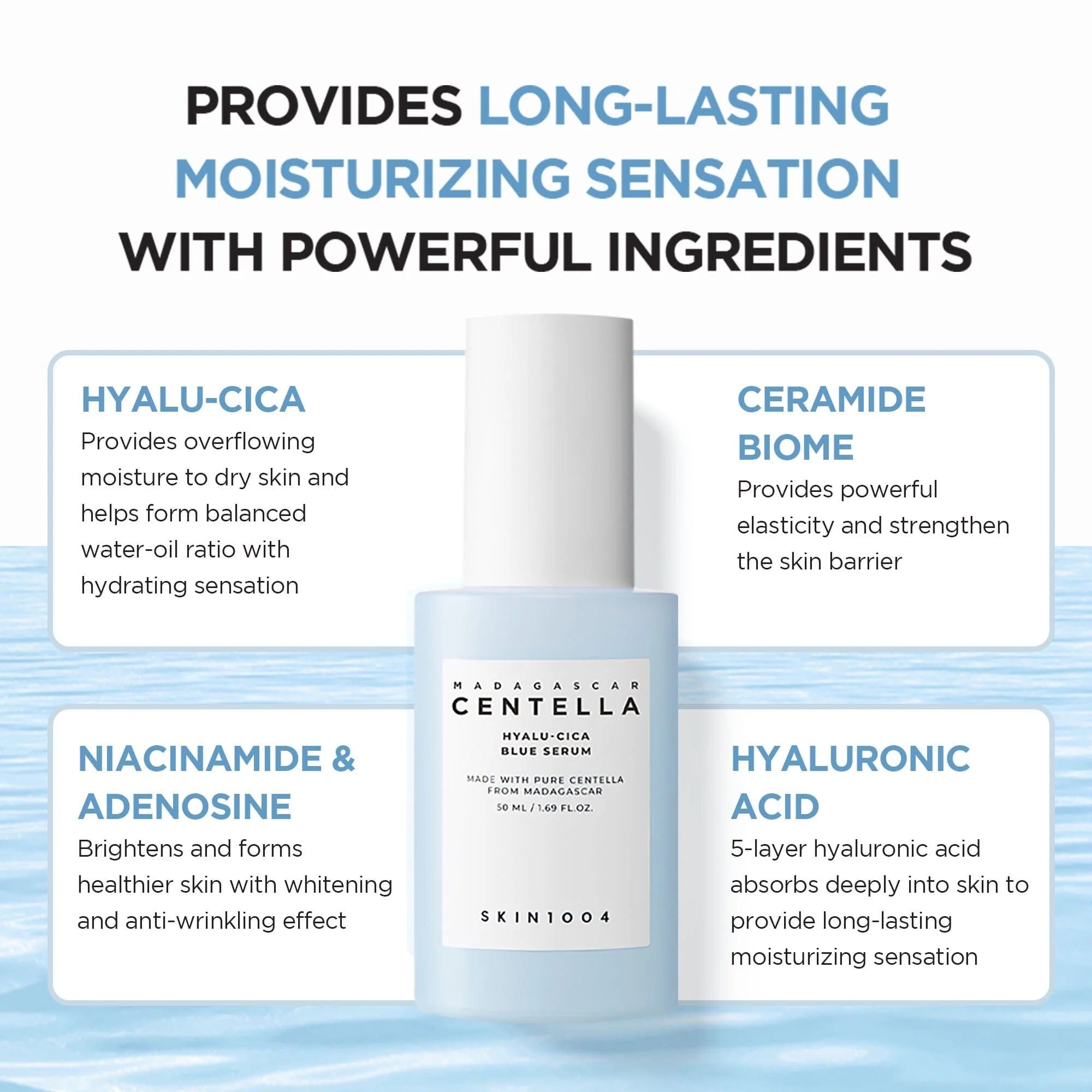 SKIN1004 Madagascar Centella Hyalu-Cica Blue Serum - 50ml SKIN1004