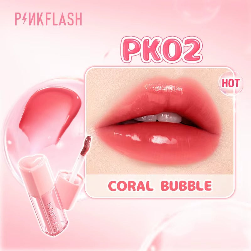 Pinkflash Watery Transferproof Lip Cream PK02 Coral Bubble Pink Flash