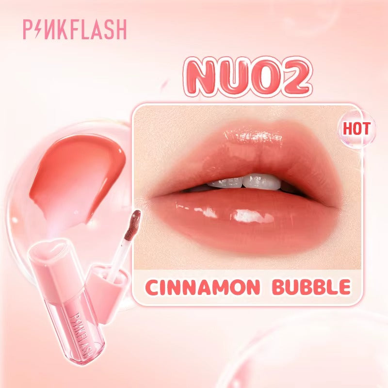 Pinkflash Watery Transferproof Lip Cream NU02 Cinnamon Bubble Pink Flash