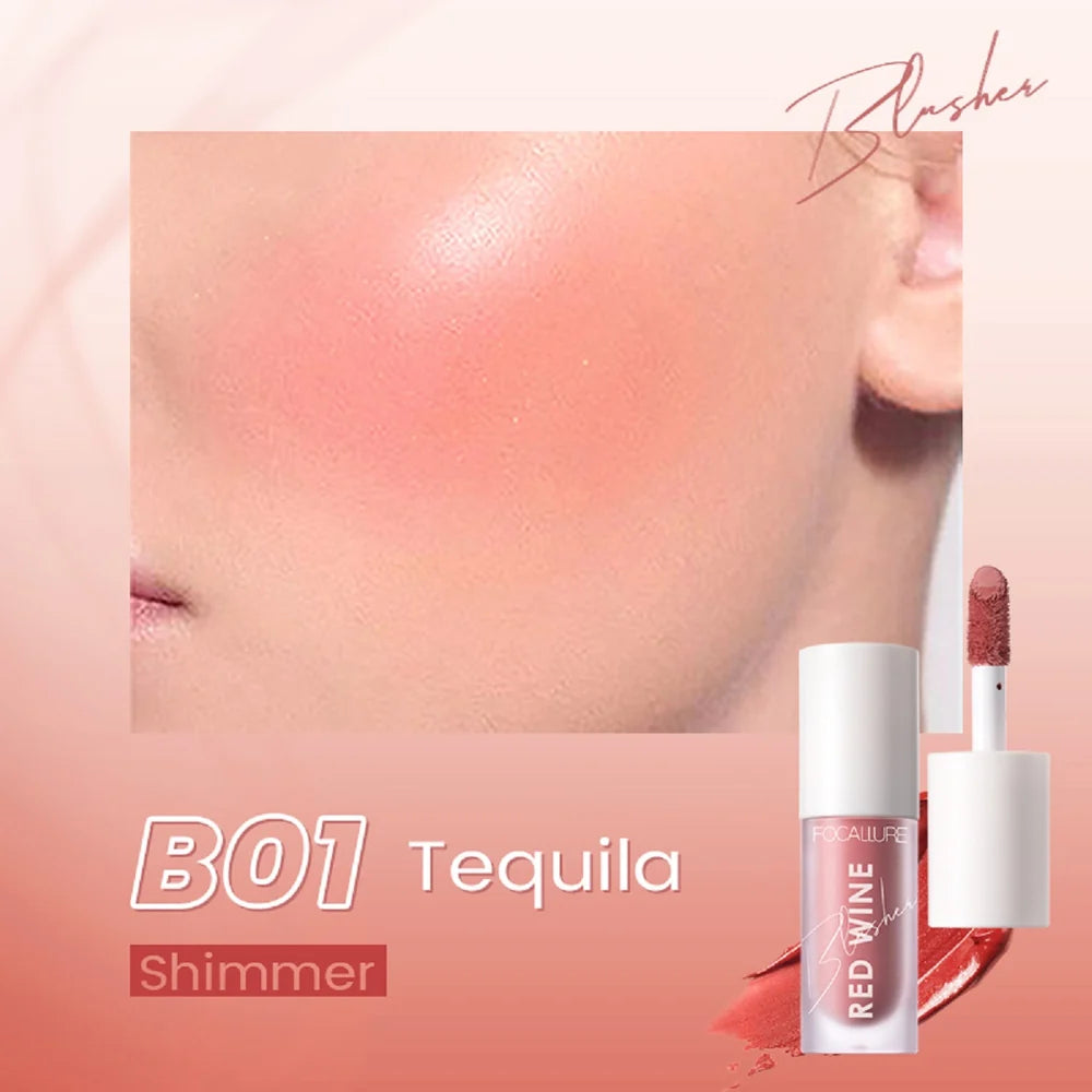 Focallure Hangover Red Wine Blusher - Liquid Cheek Colour