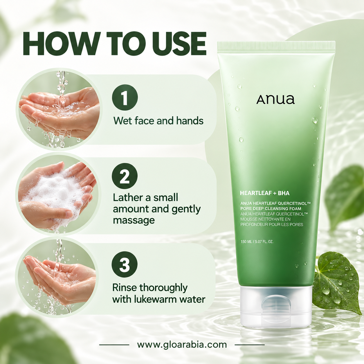 Anua Heartleaf Quercetinol Pore Deep Cleansing Foam -150ml Anua
