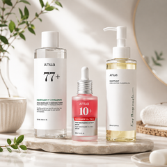 Anua Glass Skin 3 IN 1 Combo - Cleanse, Tone & Brighten Serum  Set Combo