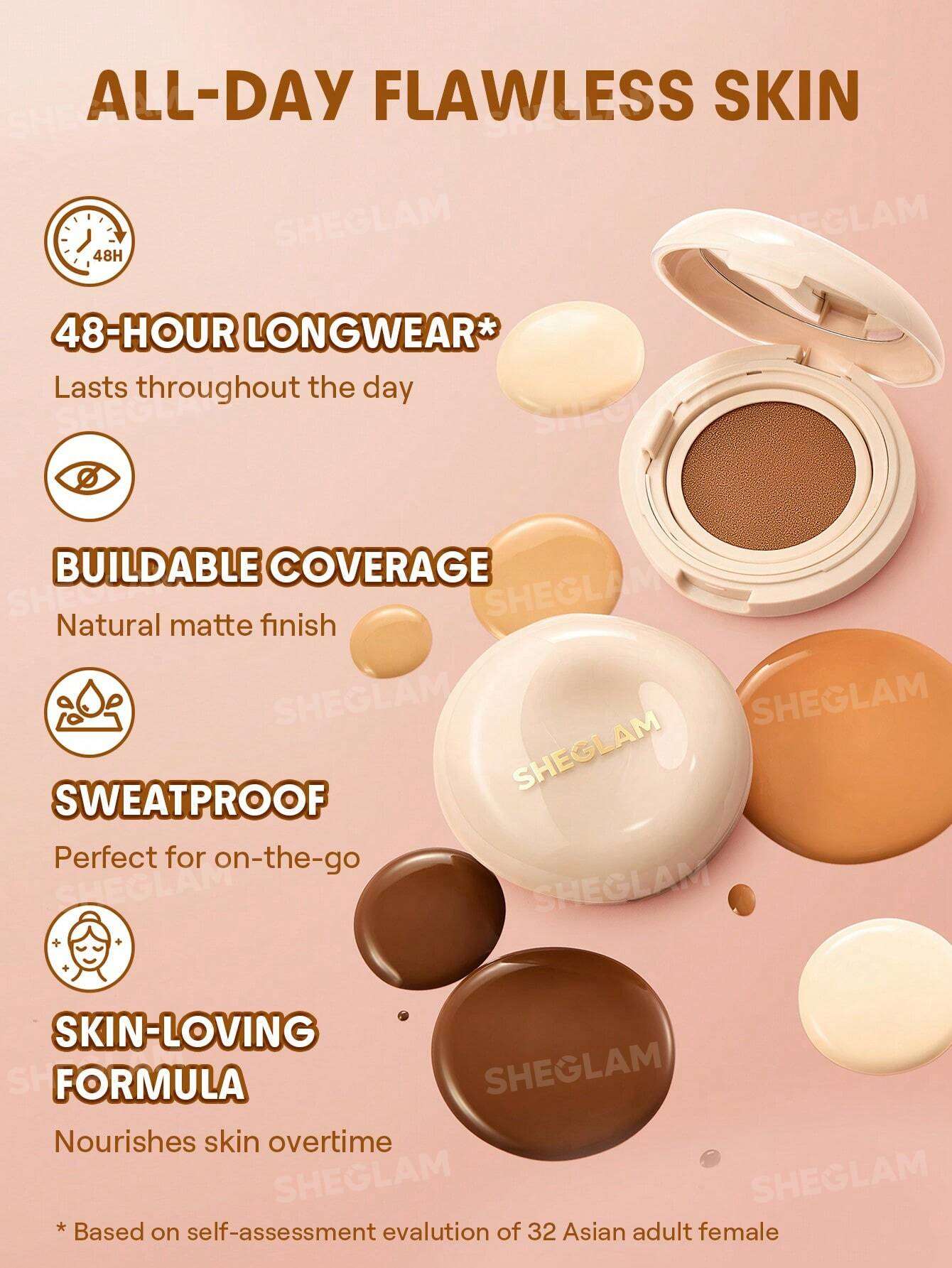 SHEGLAM Lock & Go Long Lasting Cushion Foundation Glo Arabia