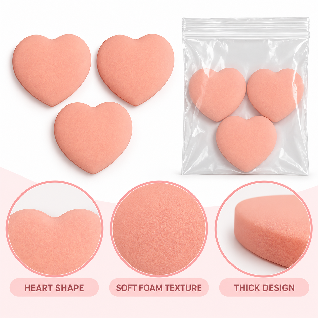 Heart-Shaped Mini Finger Puff 3 Pieces Generic
