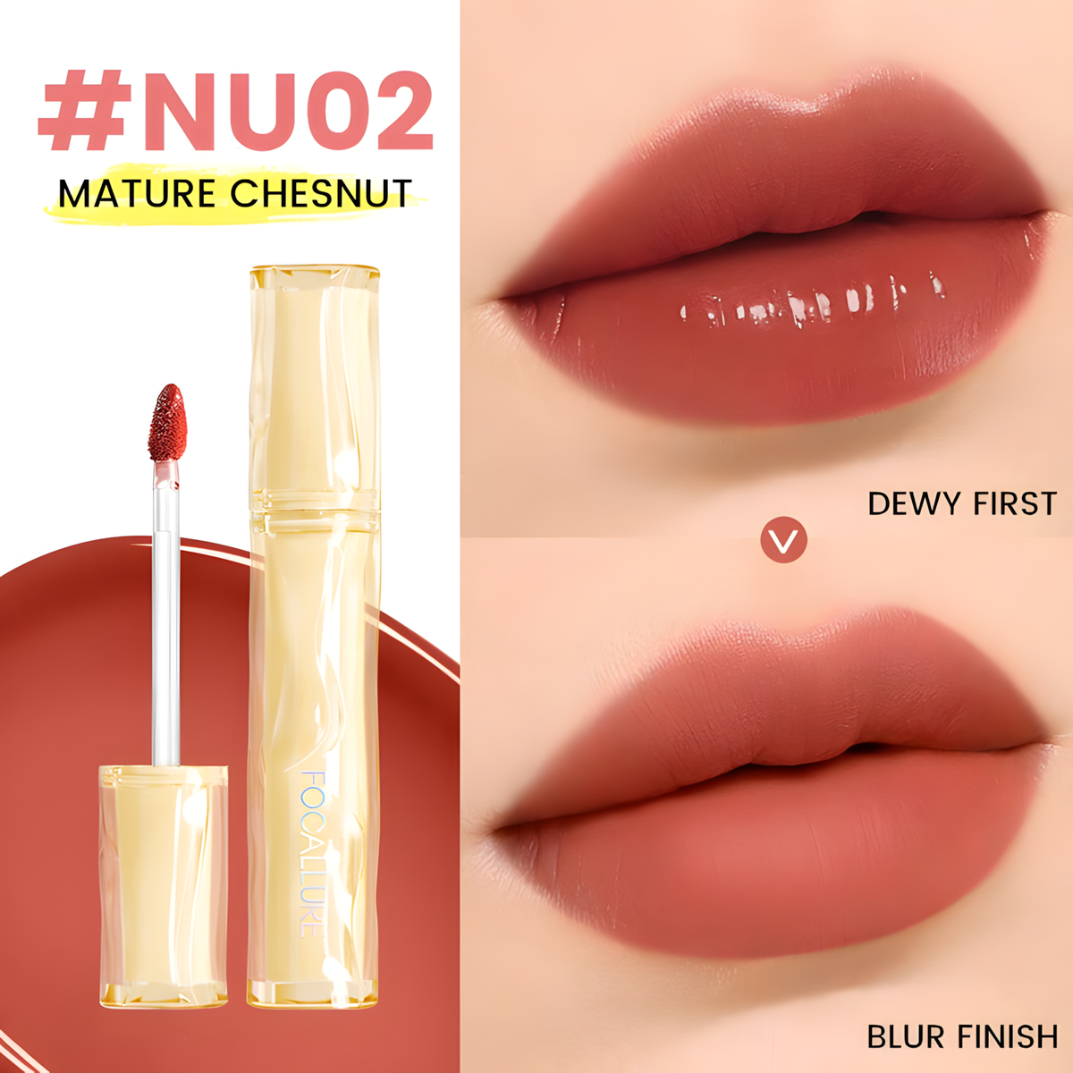 Focallure Color Lasting Lip Tint [L14] – Shade #Nu02 Mature Chesnut