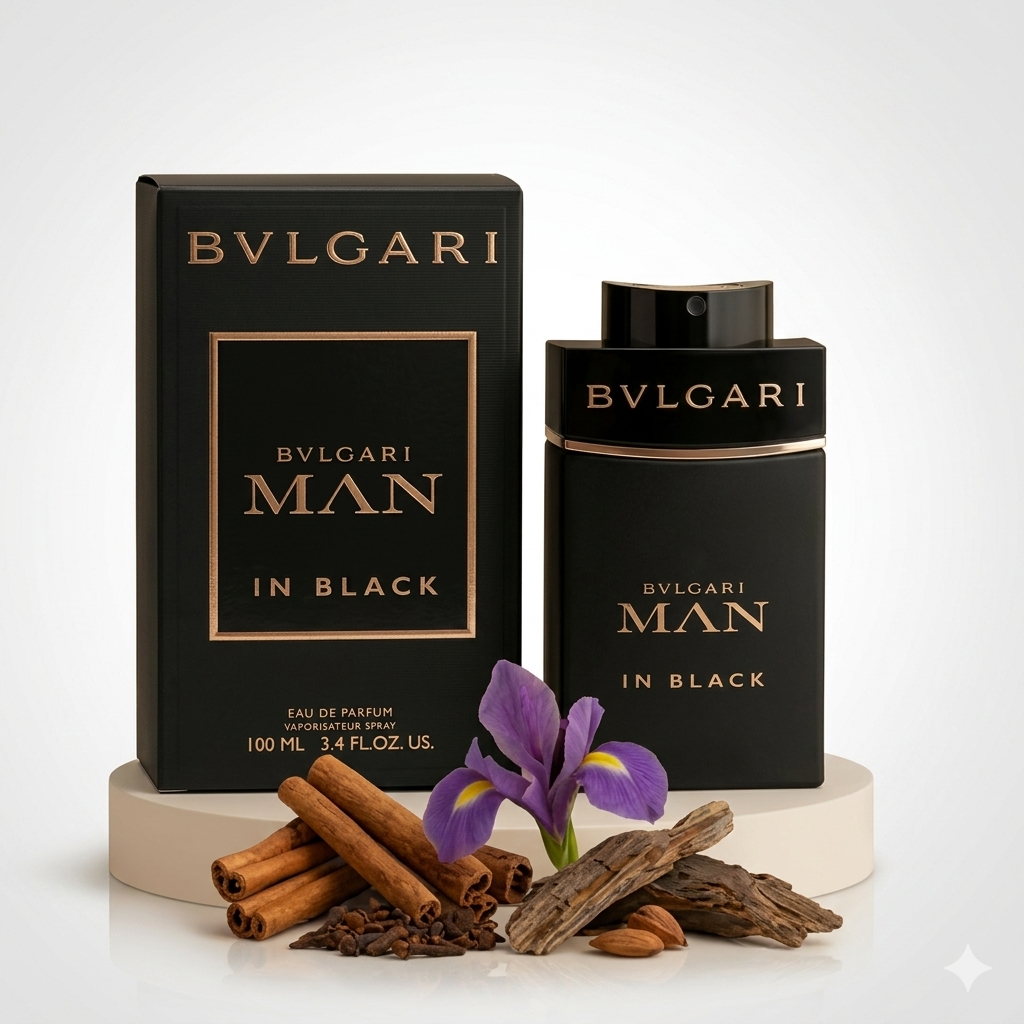 Bvlgari Man In Black 100Ml - Oriental Spicy Woody Men'S Perfume Intense Luxury Long Lasting Fragrance Bvlgari