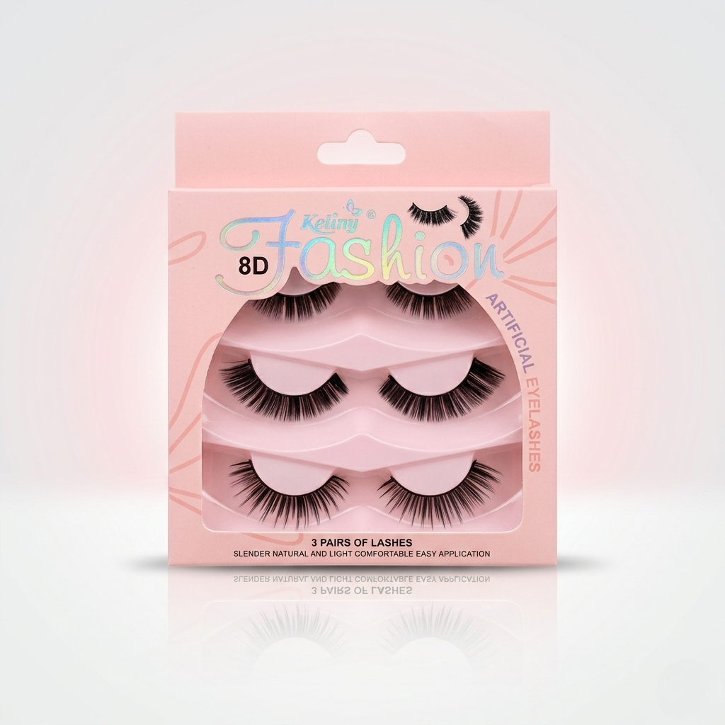 Keliny Fashion 3 Pair Eyelashes - Professional Beauty Tool For Salon Style Results, Daily Care, Grooming And Home Use