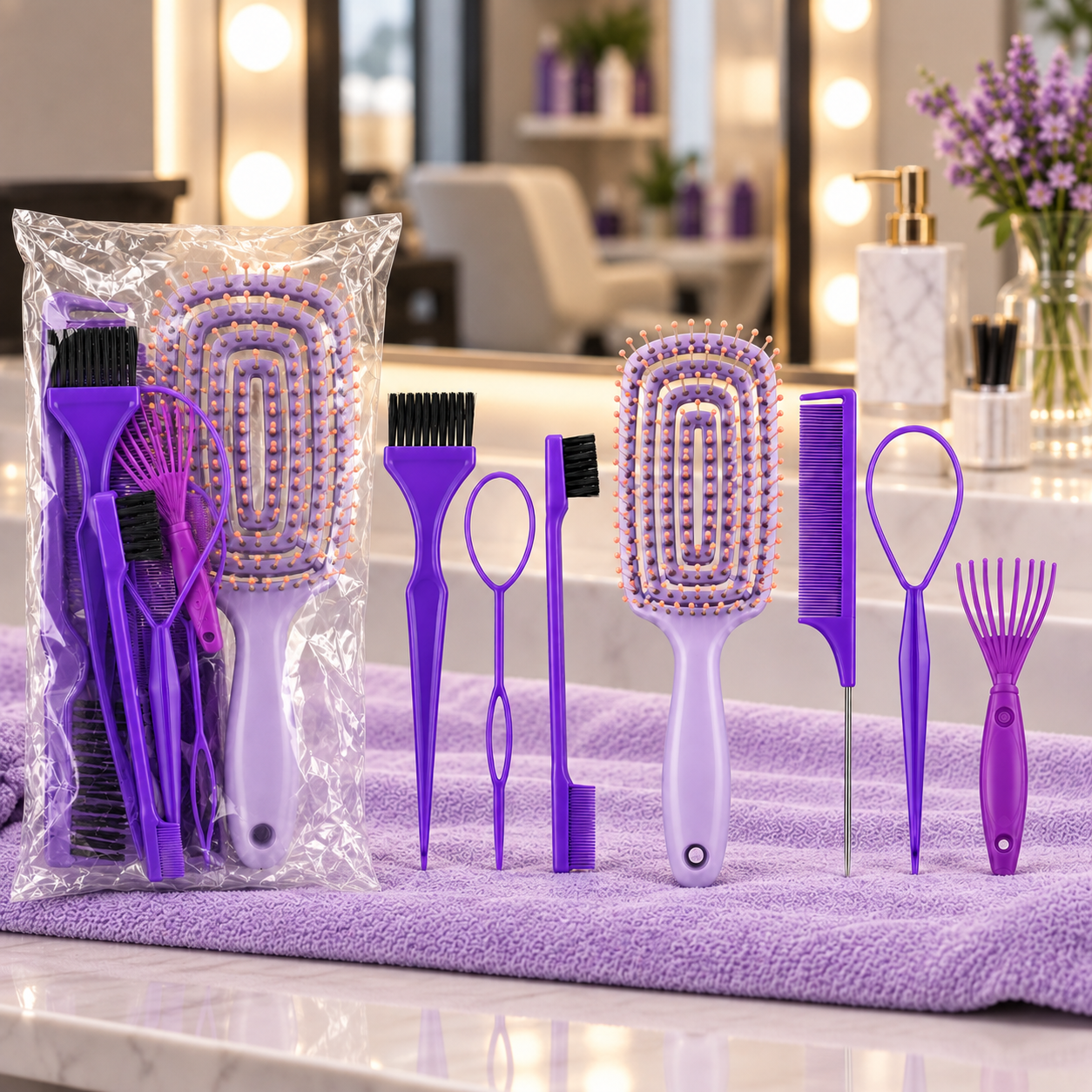 Elastic Relaxing Massage Comb Set Generic