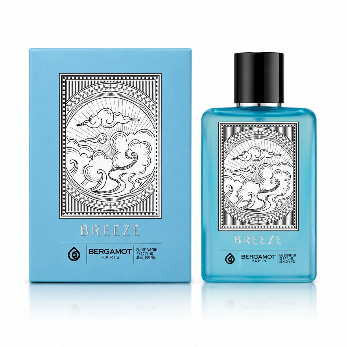 Bergamot Paris Breeze EDP 80 ml - Fresh Citrus Fragrance, Long-Lasting Elegant Everyday Perfume