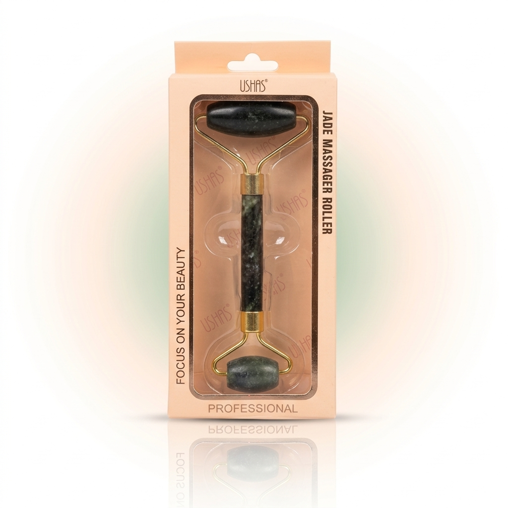 Ushas Jade Massager Roller - Professional Beauty Tool For Salon Style Results, Daily Care, Grooming And Home Use