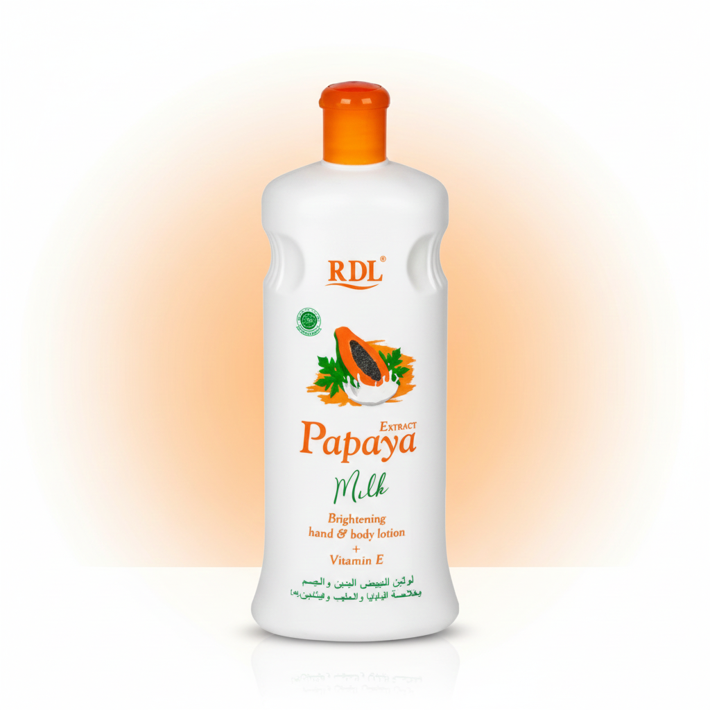 RDL Papaya Milk Brightening Hand & Body Lotion + Vitamin E - 600ml Glo Arabia