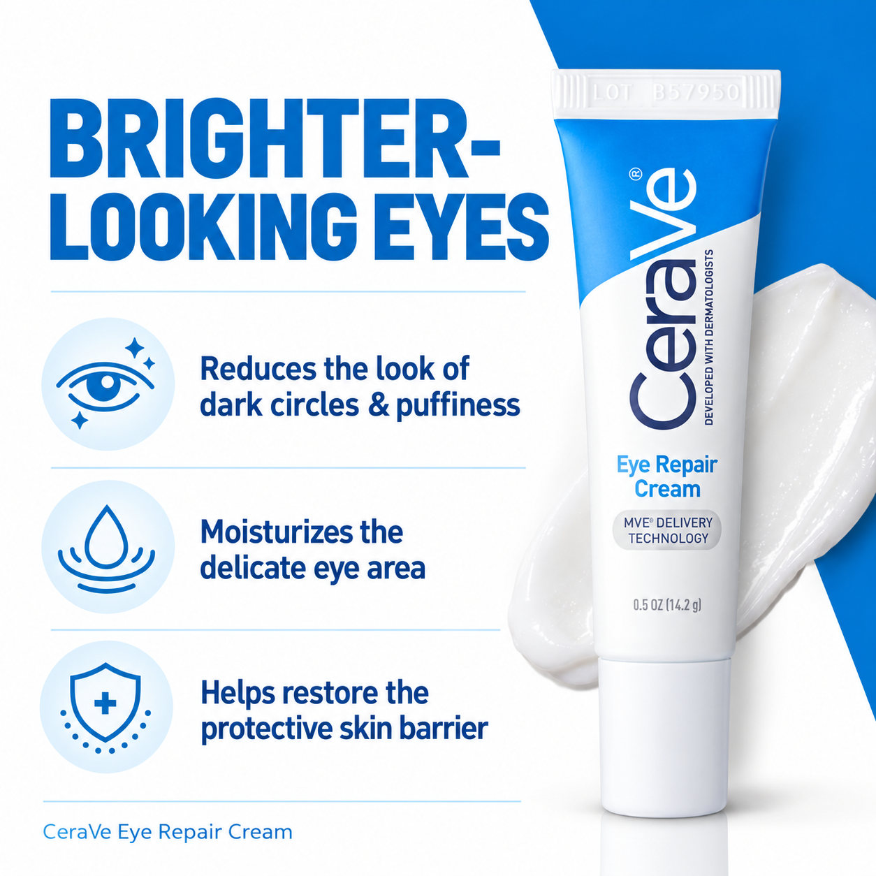 CeraVe Eye Repair Cream - Hydrating Dark Circle And Puffiness Repair Eye Cream For Sensitive Skin CeraVe